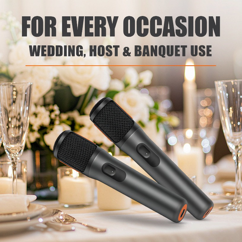 Event & Party Supply - Microfono Wireless Doppio AES-128 Criptato, Batteria