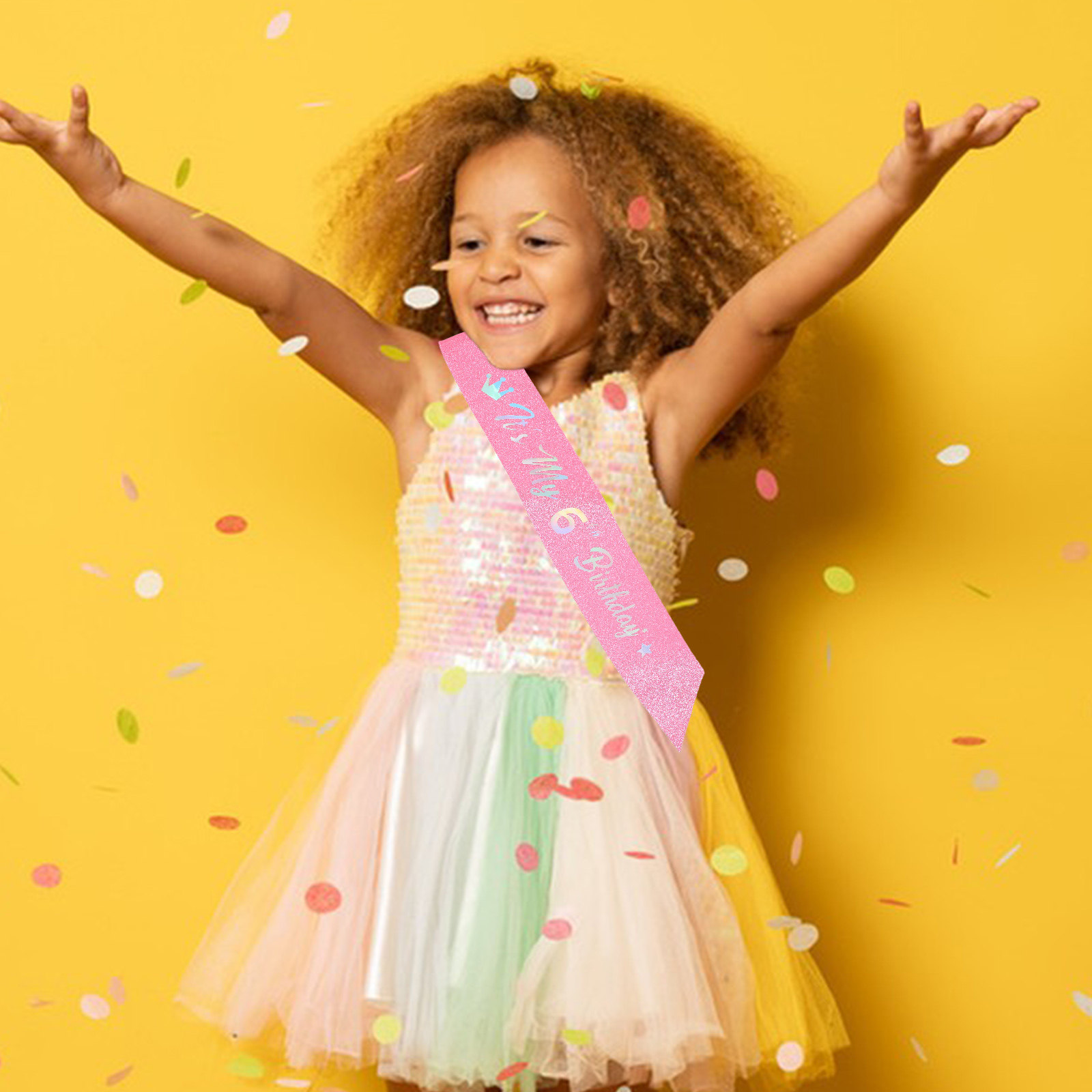 Birthday Sash Glitter - 5 Pezzi Fascia Rosa Glitterata 