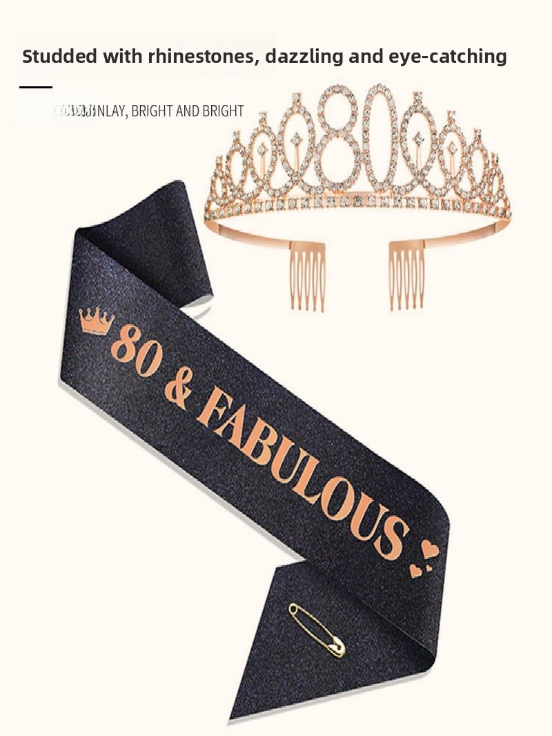 Corona Scintillante Oro Champa - Birthday Sash Glitter recensione e prezzo